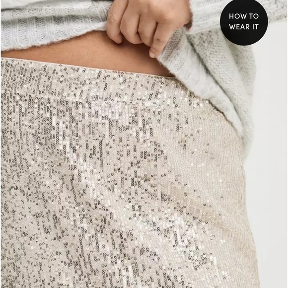 Torrid NWT Elegant Silver Sequin Maxi Skirt - Picture 5 of 13